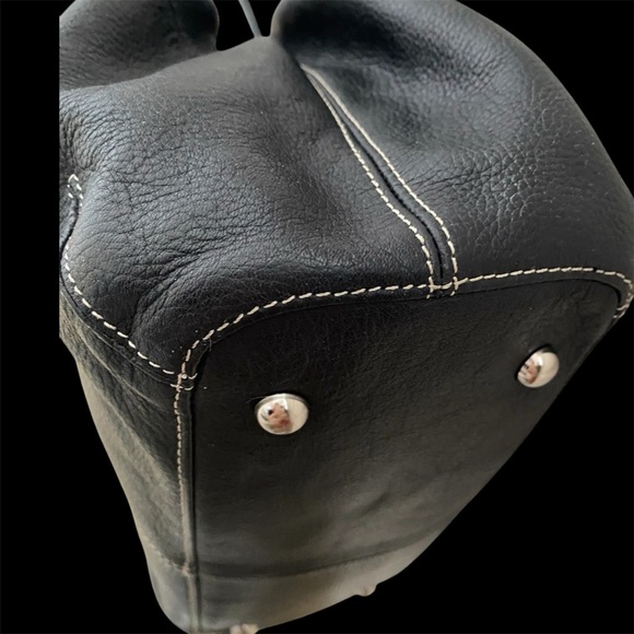 Tignanello Black Pebble Leather Satchel - Picture 7 of 9